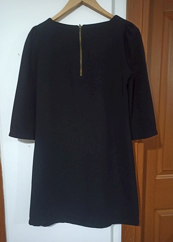 Siyah bisiklet yaka kısa elbise - Görsel 3