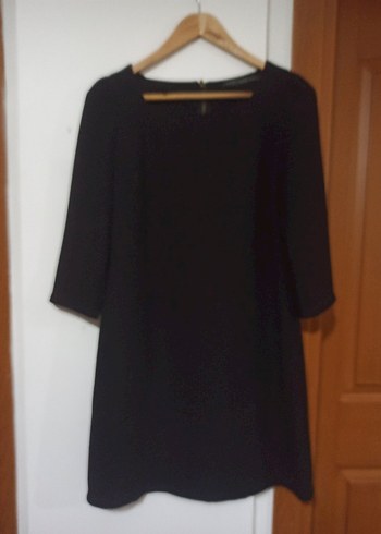 Siyah bisiklet yaka kısa elbise - Görsel 2