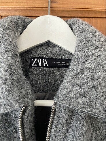 s Beden gri Renk Zara Crop Ceket