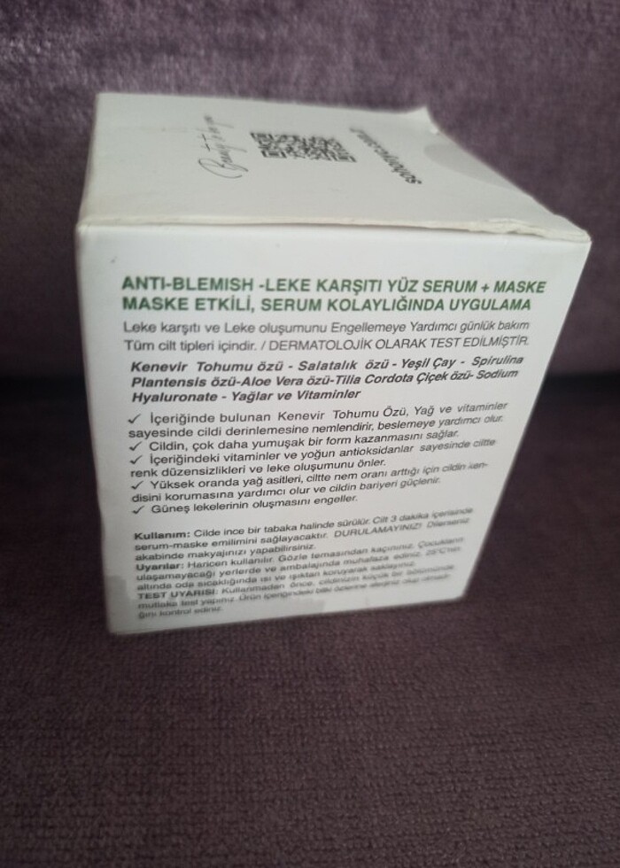 VEGAN ALEOVERA LEKE KARŞITI DURULANMAYAN MASKE - Görsel 3