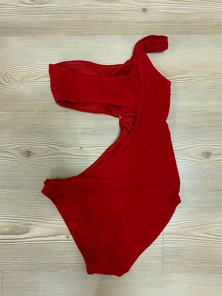 Kırmızı Drapeli Mini Kadın Mayo - Görsel 2