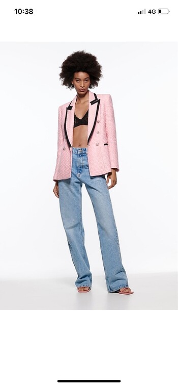 Zara pembe dokulu blazer