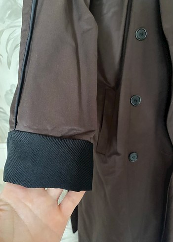 Uzun Kahverengi Kadın Trençkot - Görsel 3