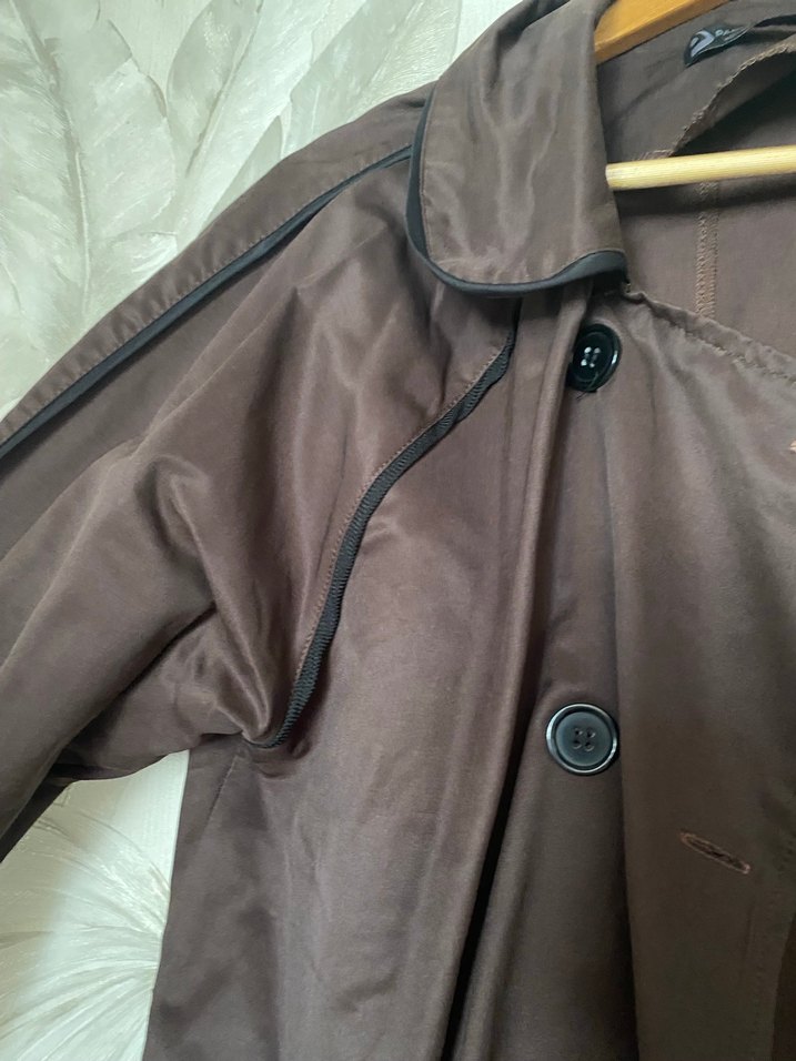 Uzun Kahverengi Kadın Trençkot - Görsel 4