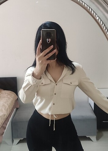 Krem gömlek - Görsel 9