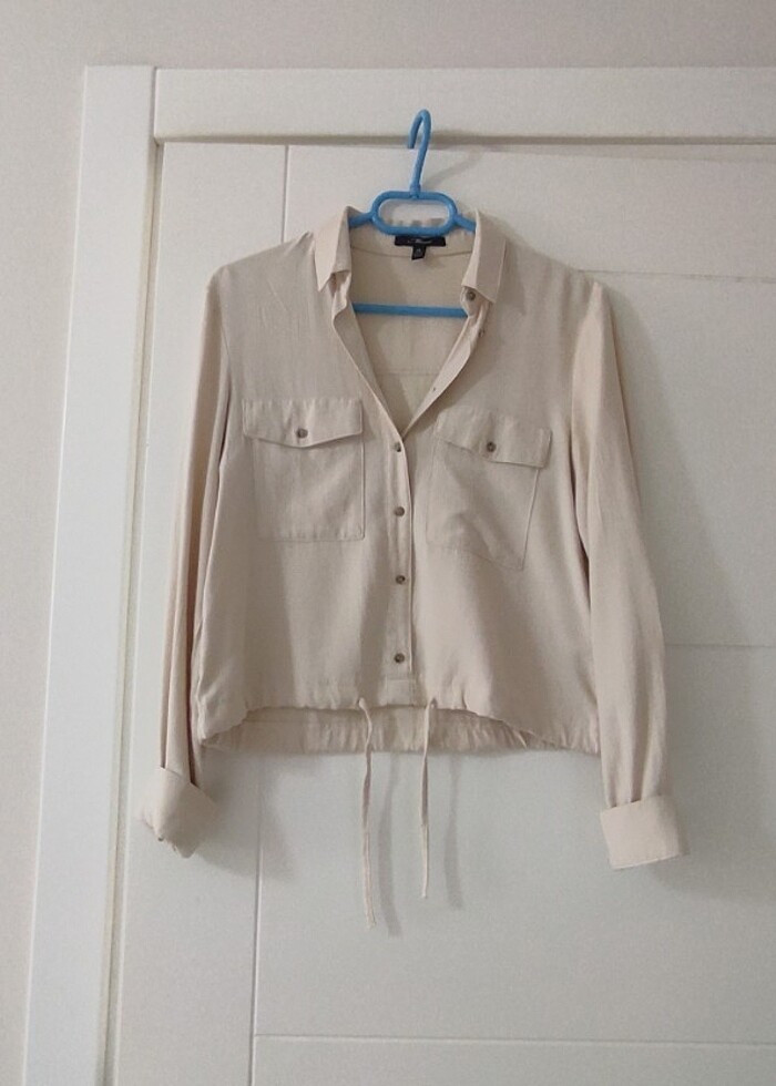 Krem gömlek - Görsel 4