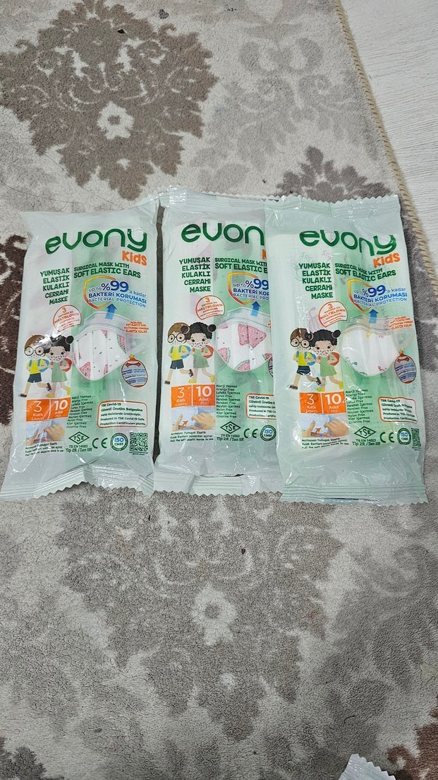 Evony Kids Pastel Yeşil Cerrahi Maske - Görsel 2