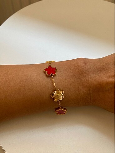 Accessorize Kırmızı yonca bileklik