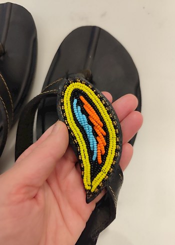 Boncuk İşlemeli Renkli Kadın Terlik - Görsel 7