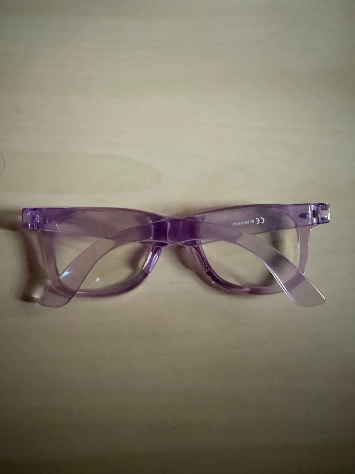 Şeffaf Mor Kadın Gözlüğü - Görsel 3
