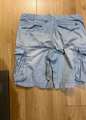 Gri Denim Erkek Rahat Kesim Kargo Şort - Görsel 2