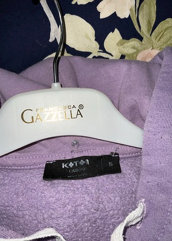 Kadın Mor Kapüşonlu Sweatshirt - Görsel 3