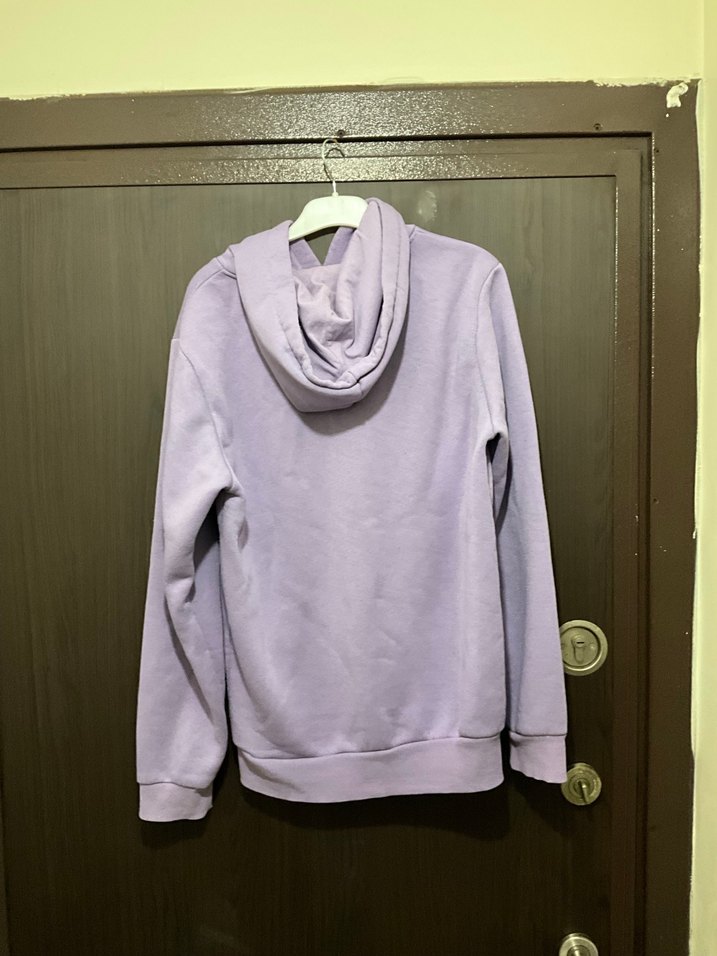 Kadın Mor Kapüşonlu Sweatshirt - Görsel 2