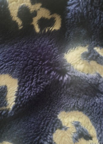 çocuk Lacivert Bağlama Detaylı Peluş Mont - Görsel 2