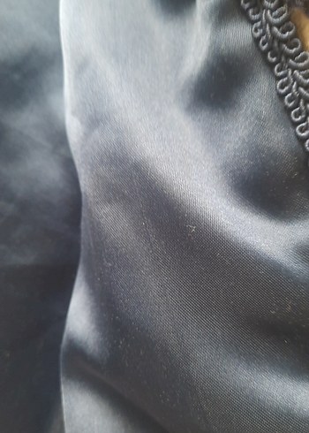 çocuk Lacivert Bağlama Detaylı Peluş Mont - Görsel 5