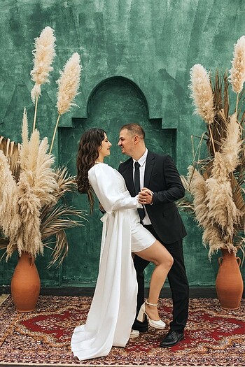 38 Beden beyaz Renk Nikah/Nişan/After Elbisesi