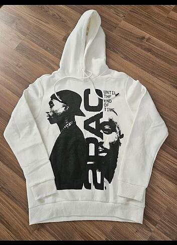 s Beden Bershka 2pac baskılı unisex hoodie