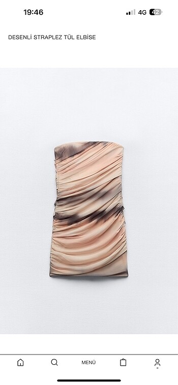 Zara straplez elbise