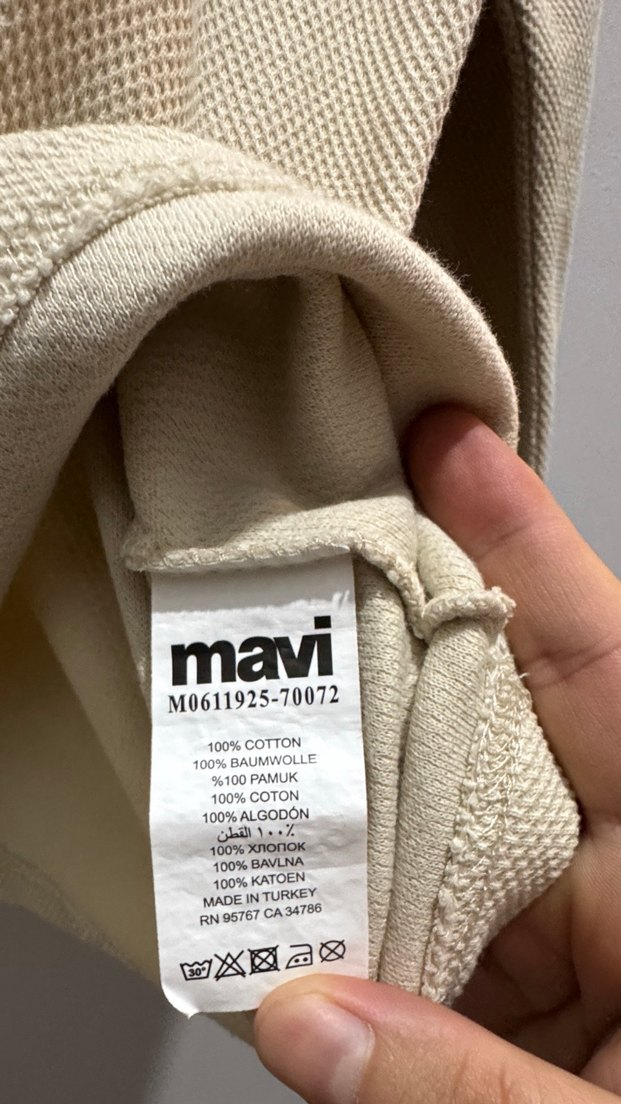 Bej Erkek Basic Uzun Kollu Sweatshirt - Görsel 4