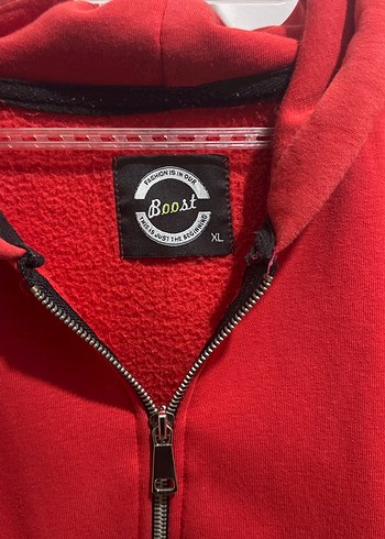 Kırmızı Fermuarlı Erkek Polar Sweatshirt - Görsel 2