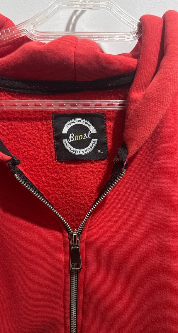 Kırmızı Fermuarlı Erkek Polar Sweatshirt - Görsel 2