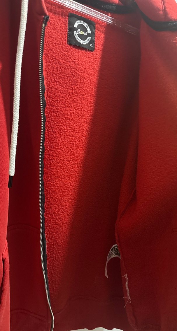 Kırmızı Fermuarlı Erkek Polar Sweatshirt - Görsel 4