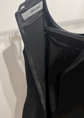 Boncuk İşlemeli Siyah Uzun Abiye Elbise - Görsel 7