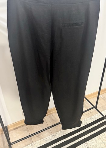 Kadın Siyah Keten Pilili Midi Pantolon - Görsel 5