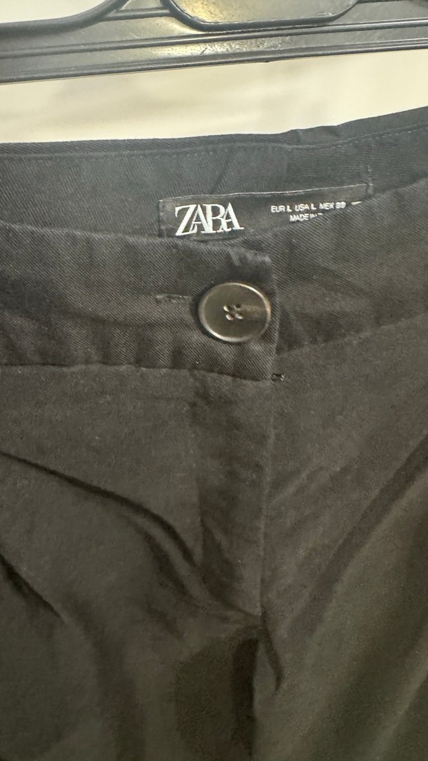 Kadın Siyah Keten Pilili Midi Pantolon - Görsel 3