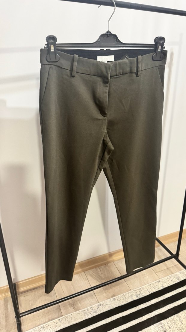 Kahverengi Kemerli Kadın Kumaş Pantolon - Görsel 2