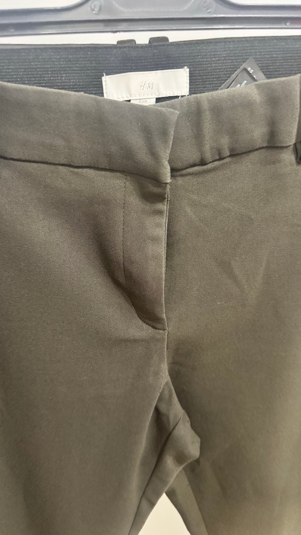 Kahverengi Kemerli Kadın Kumaş Pantolon - Görsel 3