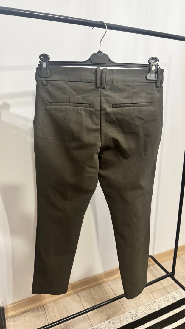 Kahverengi Kemerli Kadın Kumaş Pantolon - Görsel 5