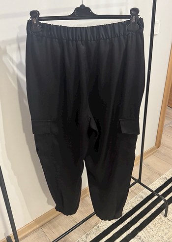 Siyah Beli Kemerli Kadın Salaş Pantolon - Görsel 2