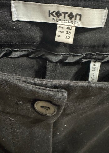 Düz Siyah Kadın Kumaş Pantolon - Görsel 3