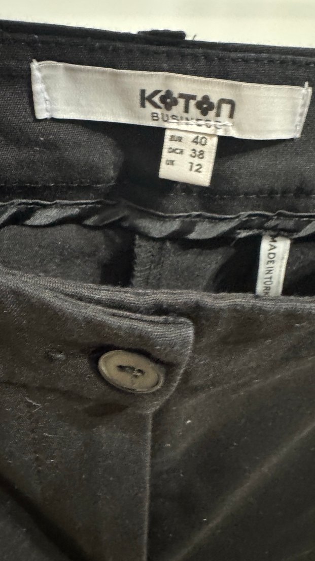 Düz Siyah Kadın Kumaş Pantolon - Görsel 3