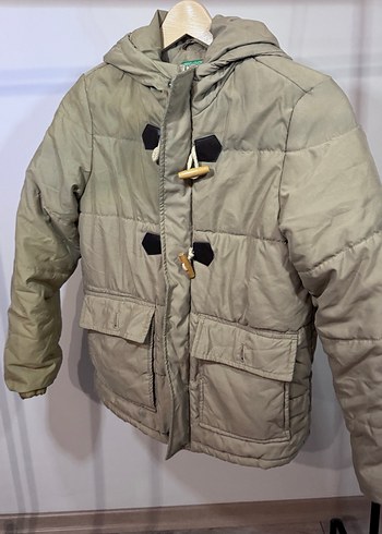 Benetton Marka Bej Erkek Çocuk Kapüşonlu Düğmeli Mont - Görsel 8