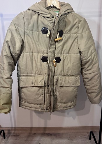 Benetton Marka Bej Erkek Çocuk Kapüşonlu Düğmeli Mont - Görsel 11