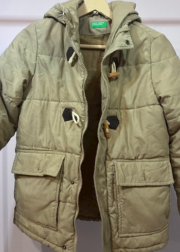 Benetton Marka Bej Erkek Çocuk Kapüşonlu Düğmeli Mont - Görsel 2