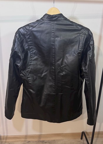 Siyah Deri Biker Ceket - Görsel 4