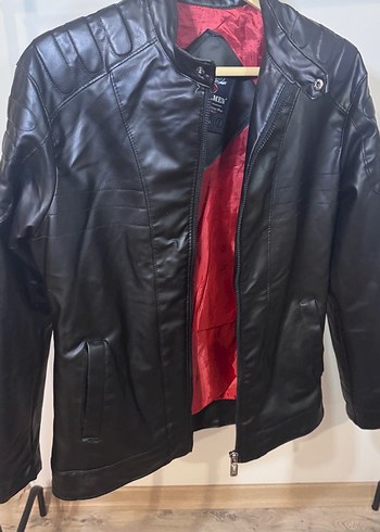 Siyah Deri Biker Ceket - Görsel 6