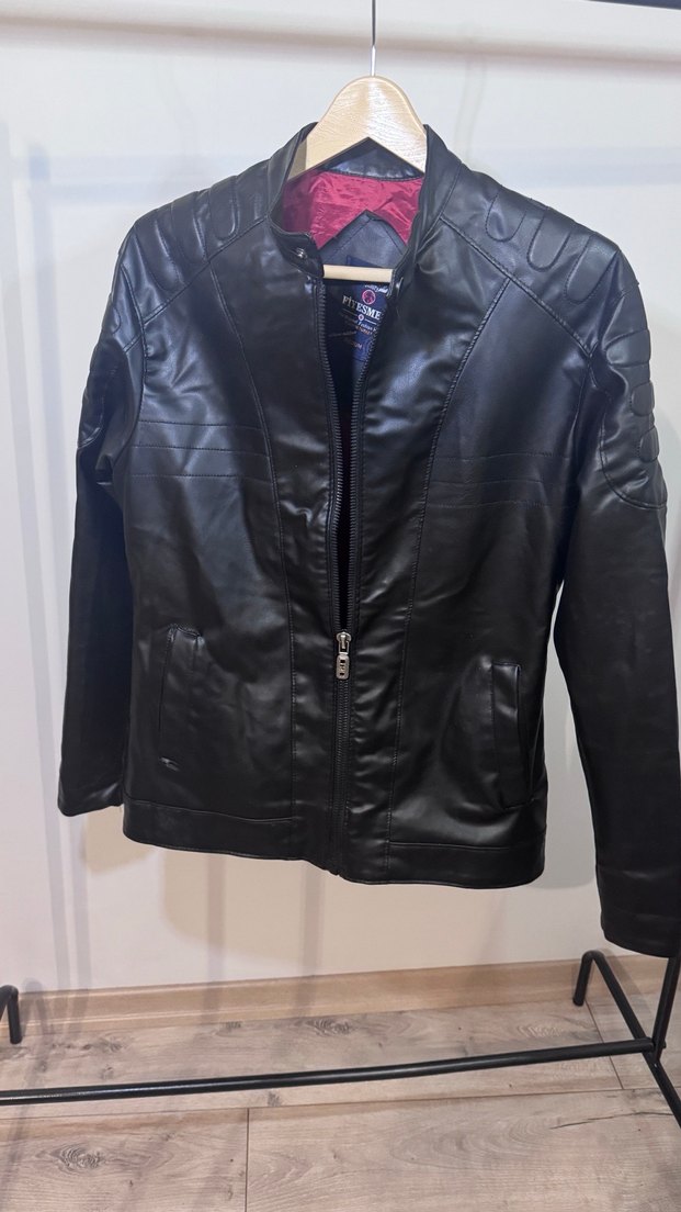 Siyah Deri Biker Ceket - Görsel 3