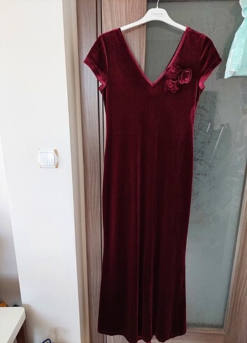 Bordo Kadife Elbise