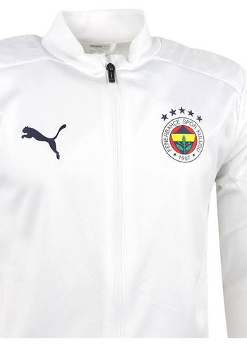 Puma Erkek Beyaz Fermuarlı Uzun Kollu eşofman üstü FENERBAHÇE