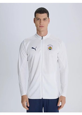 m Beden Erkek Beyaz Fermuarlı Uzun Kollu eşofman üstü FENERBAHÇE