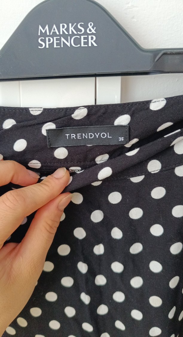 Siyah Puantiyeli Midi Etek - Görsel 3