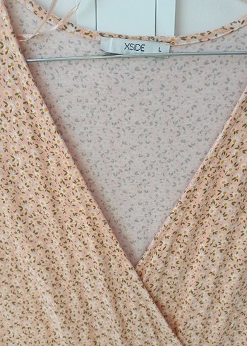 penye V Yaka Midi Elbise - Görsel 2