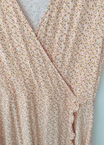 penye V Yaka Midi Elbise - Görsel 4