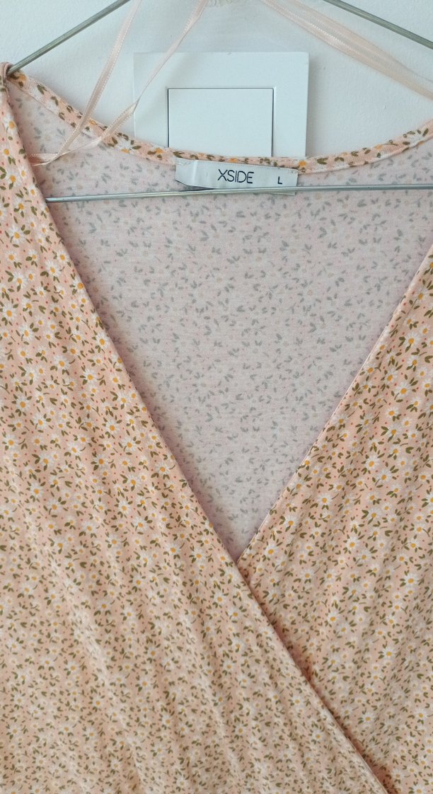 penye V Yaka Midi Elbise - Görsel 2