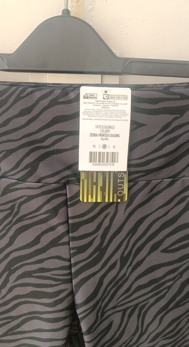 Gri Zebra Desenli Kadın Spor Tayt - Görsel 2