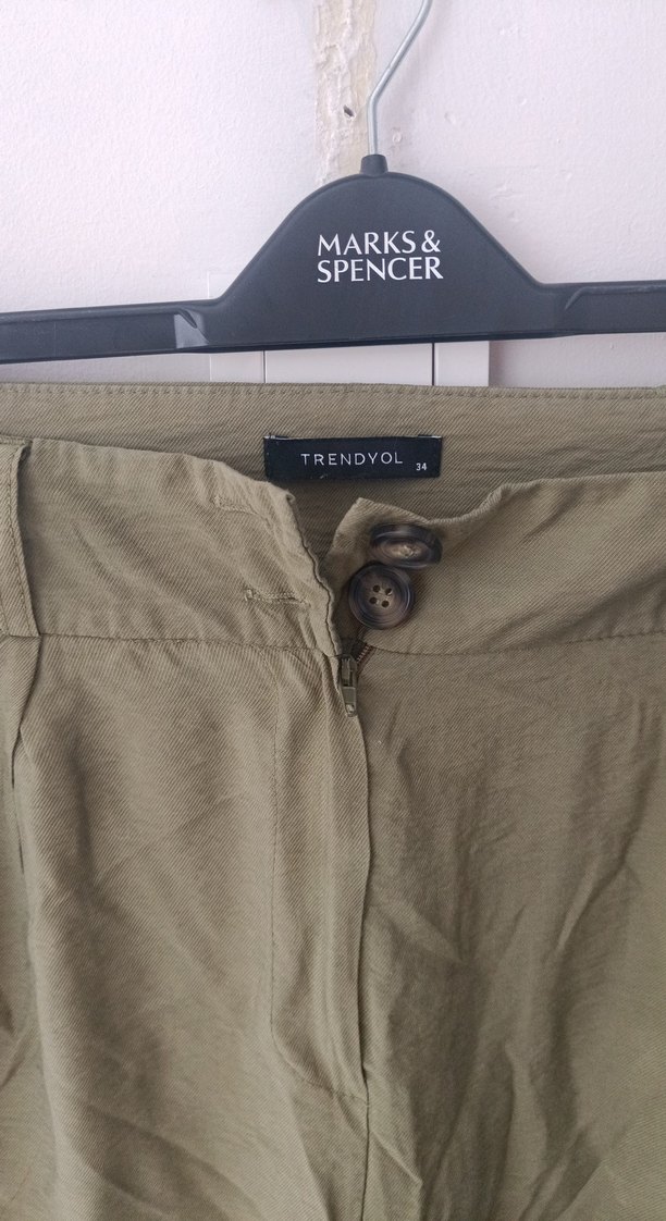 Bol Kesim  Keten Kadın Pantolon - Görsel 2